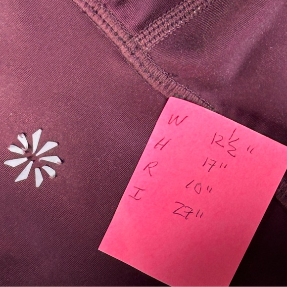 Athleta Chaturanga Ombré 7/8 Leggings size XS Currant Reversible Ankle - Picture 9 of 9